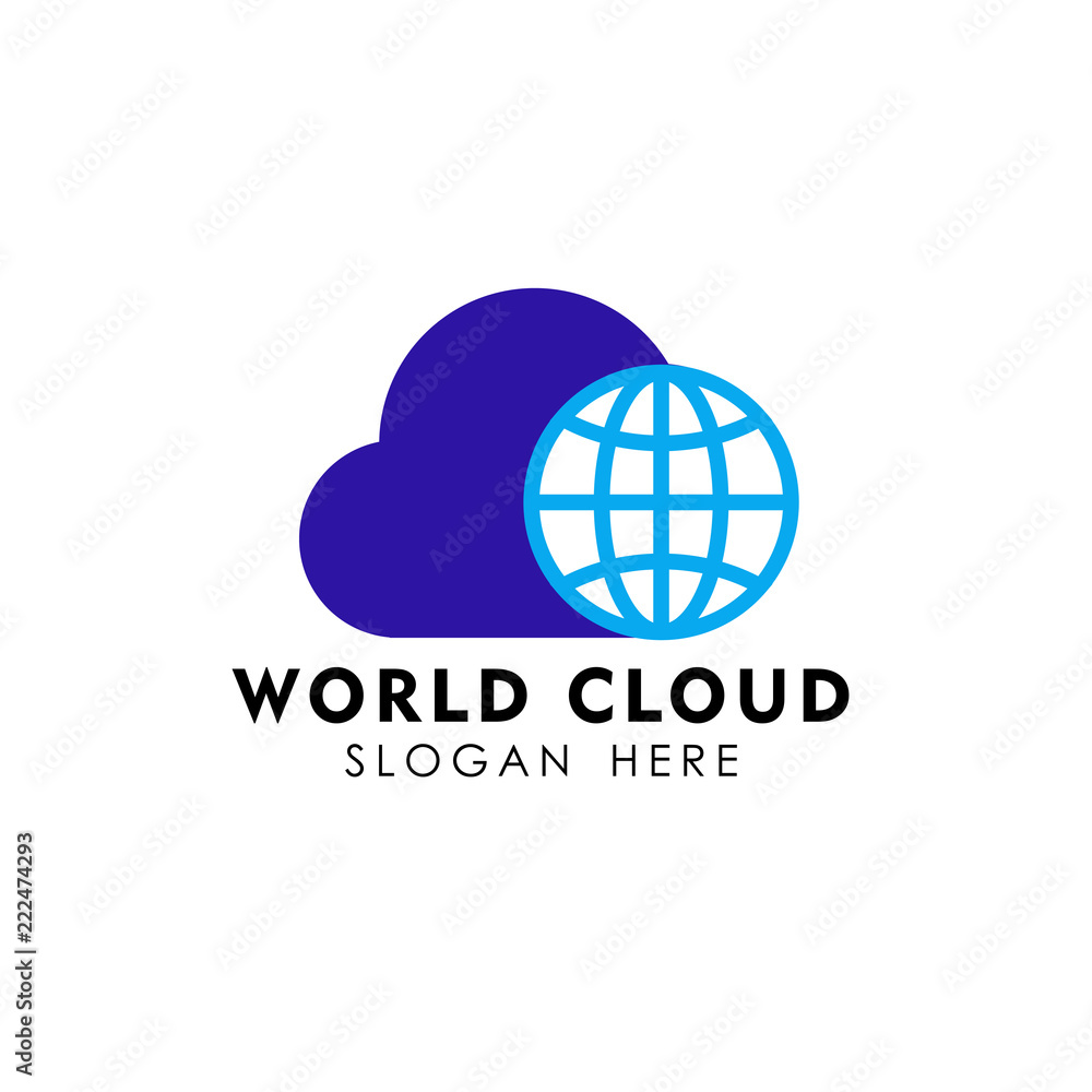 globe cloud logo design template. cloud tech logo design vector icon globe cloud logo design template. cloud tech logo design vector icon
