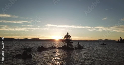 The shot of the sunset over Lake Tahoe.Nevada.USA.