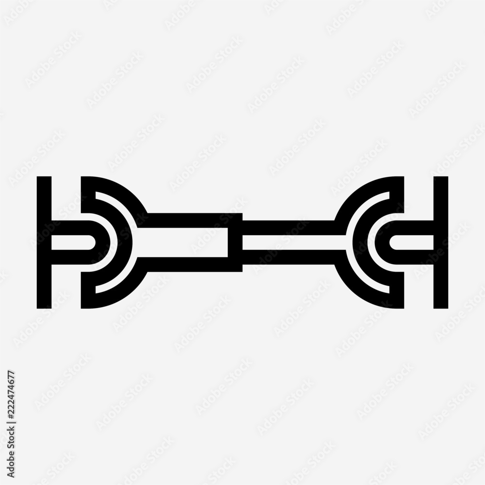 Outline beautiful automobile universal join vector icon Outline beautiful automobile universal join vector icon