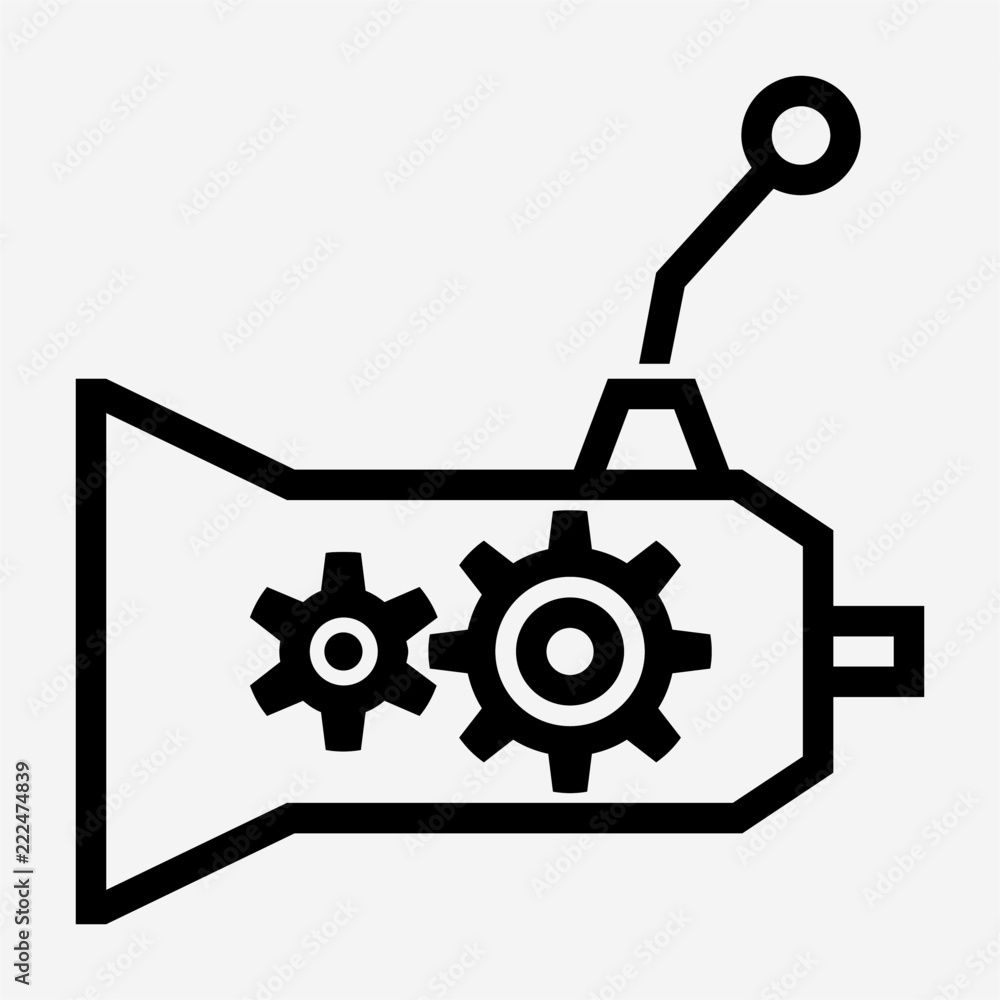 Outline beautiful automobile transmission vector icon