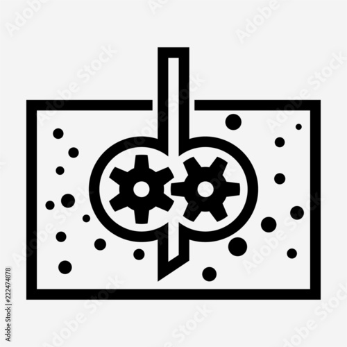 Outline beautiful automobile lubrication pump vector icon