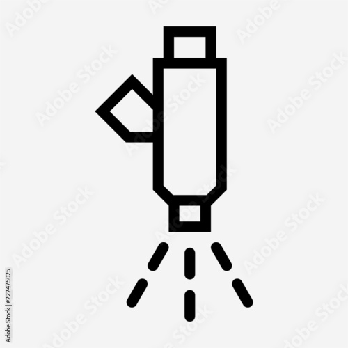 Outline beautiful automobile fuel injector vector icon