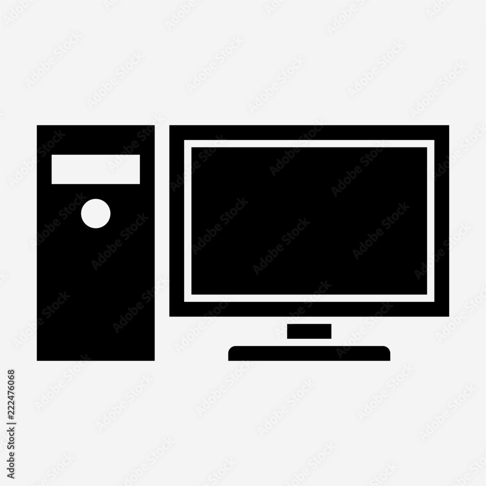 Glyph beautiful Computer vector icon Glyph beautiful Computer vector icon