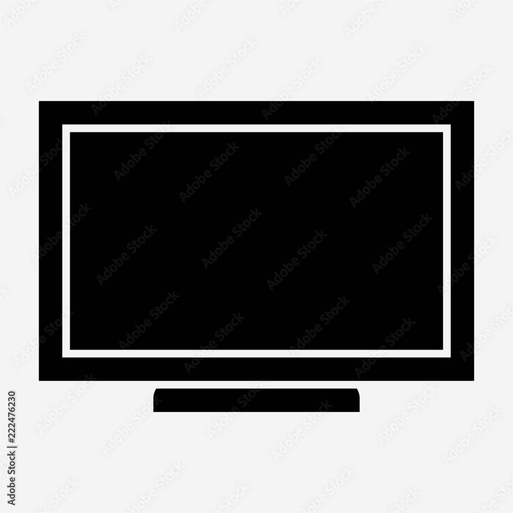 Glyph beautiful TV vector icon Glyph beautiful TV vector icon