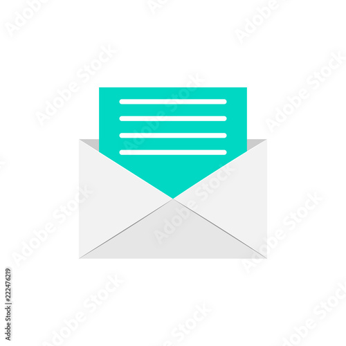 Mail envelope icon in flat style. Email message vector illustration on white isolated background. Mailbox e-mail business concept. © Lysenko.A