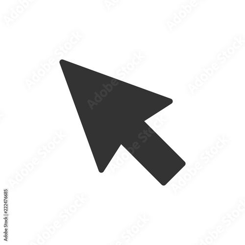 Computer mouse cursor icon in flat style. Arrow cursor vector illustration on white isolated background. Mouse aim business concept.