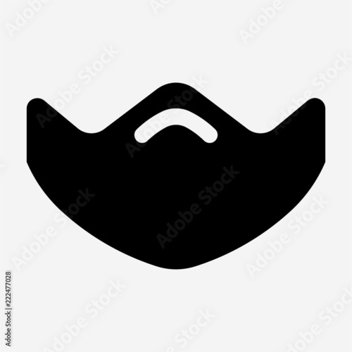 Glyph beautiful face mask vector icon