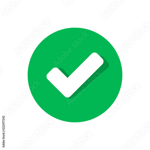 Check mark icon in flat style. Ok, accept vector illustration on white isolated background. Tick business concept. photo