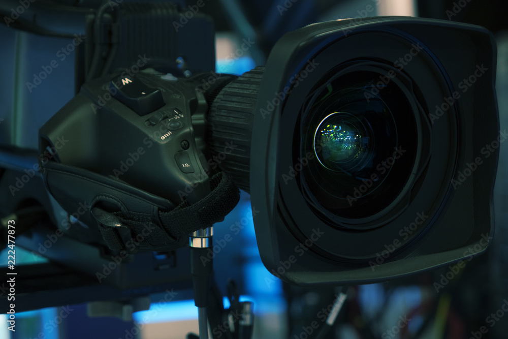 Professional 4k production video camera in studio
