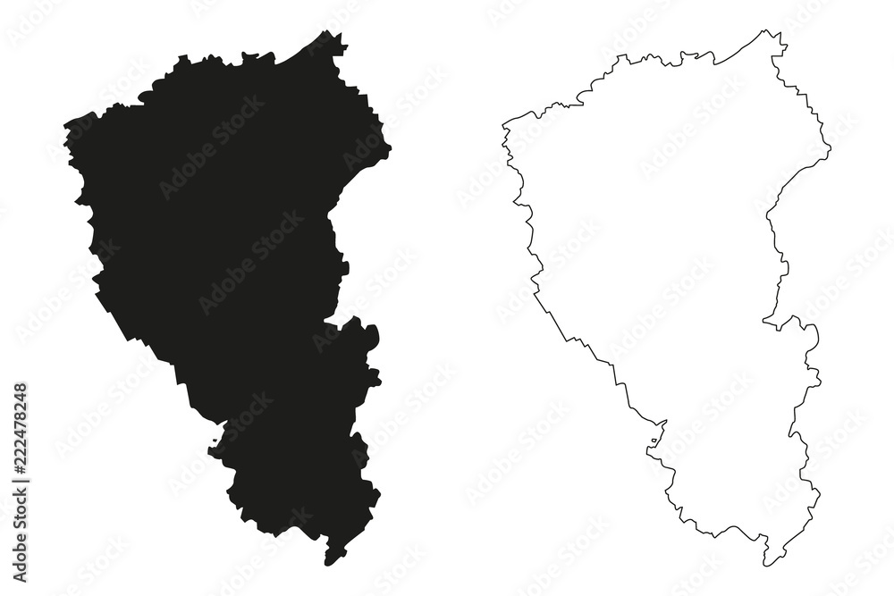 Kemerovo Oblast (Russia, Subjects of the Russian Federation, Oblasts of Russia) map vector illustration, scribble sketch Kemerovo Oblast map