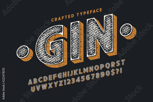 Decorative vector vintage typeface, letters and numbers