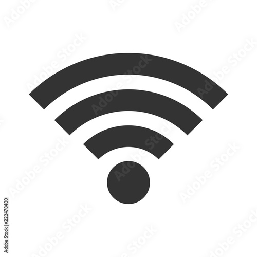 Wifi internet sign icon in flat style. Wi-fi wireless technology vector illustration on white isolated background. Network wifi business concept.