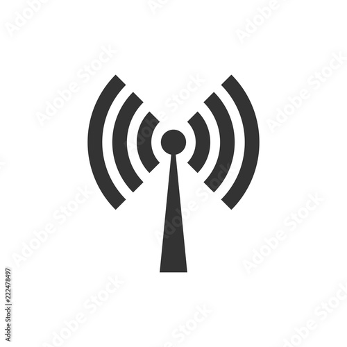 Wifi internet sign icon in flat style. Wi-fi wireless technology vector illustration on white isolated background. Network wifi business concept.