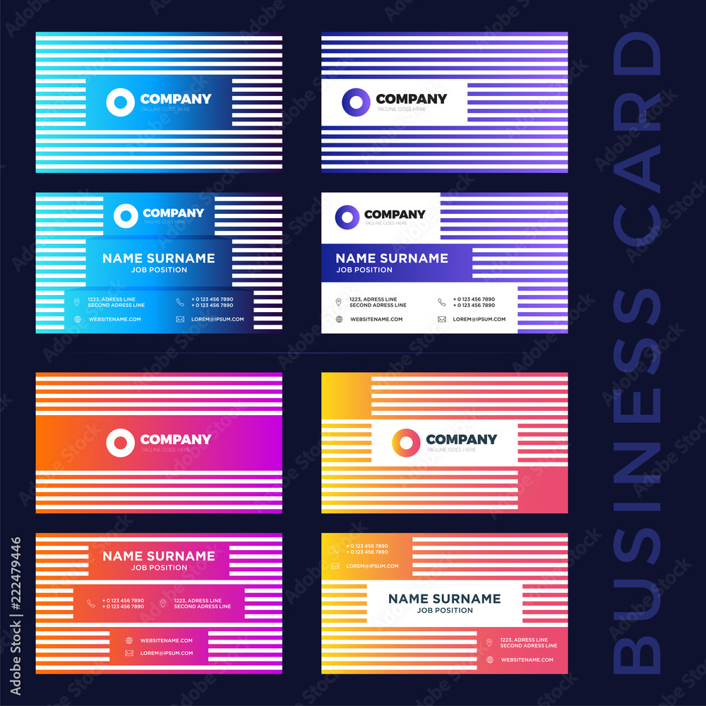 Large Set Colored Abstract Business Card