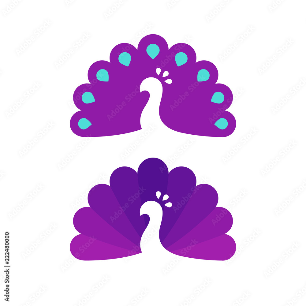 Fototapeta premium Peacock silhouette logo