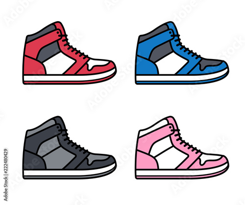 High top sneakers set