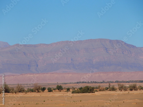Calm view of sandy desert at high ATLAS MOUNTAINS range landscape in MOROCCO