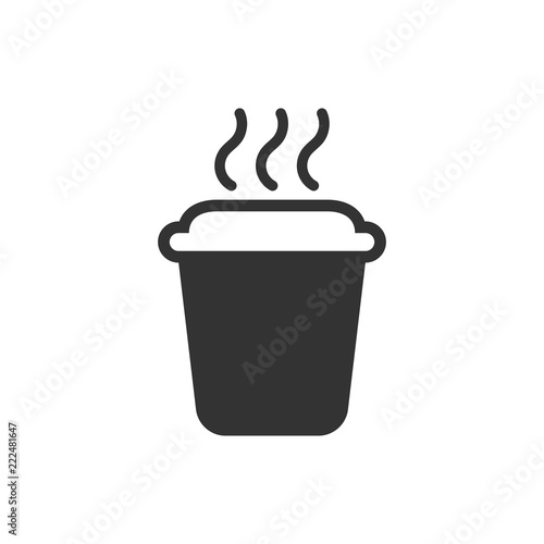 Coffee, tea cup icon in flat style. Coffee mug vector illustration on white isolated background. Drink business concept.