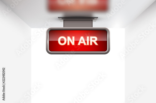 On air sign on the ceiling, vector background