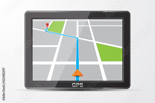 Vector gps navigator icon, isolated on white photo