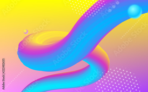 Trendy color gradient or neon abstract colorful transition background design. Vector abstract 3d digital wave of paint gradient stripe shape for music party poster template layout