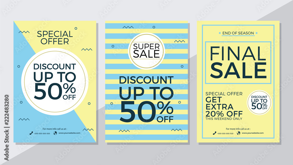Fototapeta premium Special Offer, Super Sale and Final Sale Flyer Template