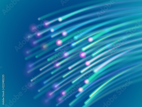 Communication and internet concept. Data transmission over a fiber optic network. Information technology abstract background. Modern fast and secure data transfer. EPS 10 vector illustration.