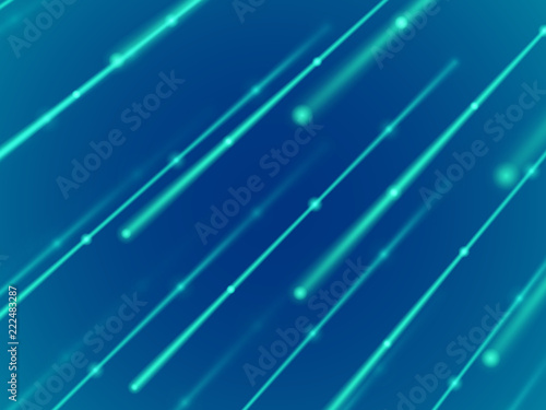 Big data concept: glowing lines in cyberspace. Abstract background for information technology and data protection. Visualization of data transfer or social network. EPS 10 vector illustration.