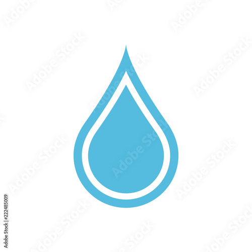 Water drop icon in flat style. Raindrop vector illustration on white isolated background. Droplet water blob business concept.