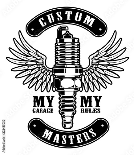 Spark plug with wings.