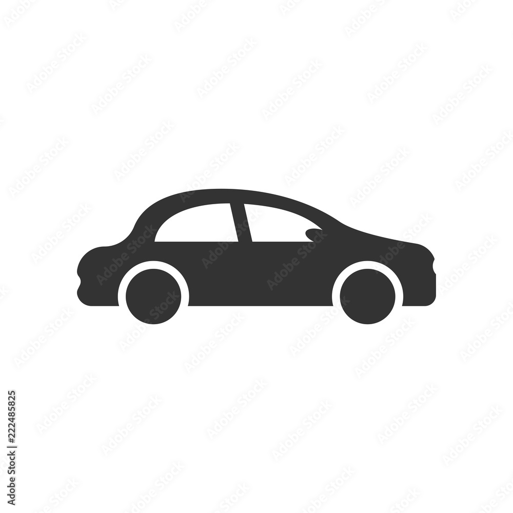 Fototapeta premium Car icon in flat style. Automobile car vector illustration on white isolated background. Auto business concept.