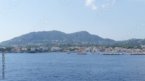 Ischia harbour and view over the island