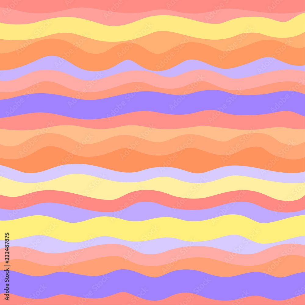 Abstract wallpaper of the surface. Cute background. Hot colors. Pattern with lines and waves. Multicolored texture. Decorative style. Print for flyers, posters, banners and textiles