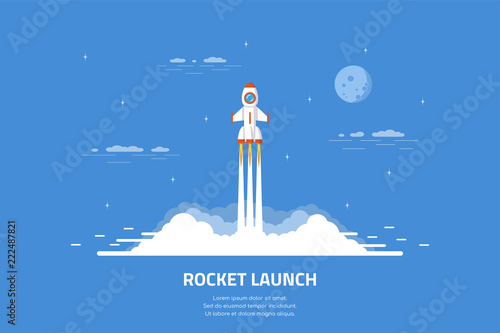 Rocket launch concept banner