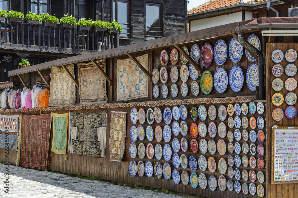 Fototapeta premium Ceramic plate in Nessebar,Bulgaria