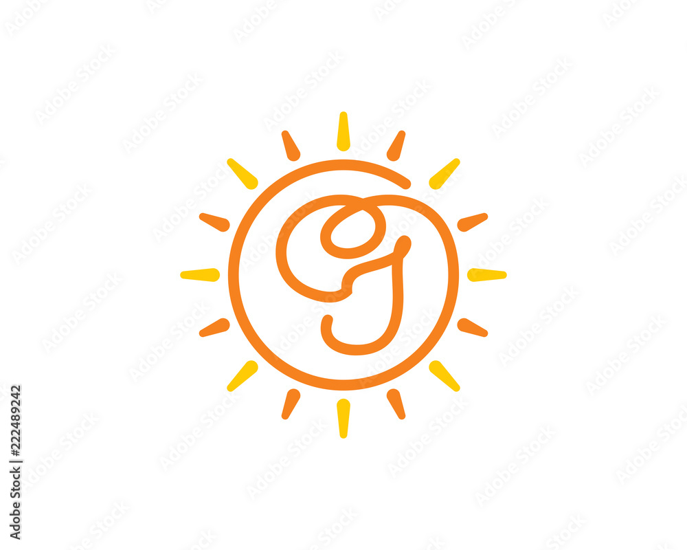 Sun and Letter C and i Logo Icon 001 Sun and Letter C and i Logo Icon 001