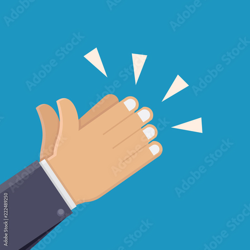 Applause illustration vector flat, appreciation on blue background flat design vector illustration