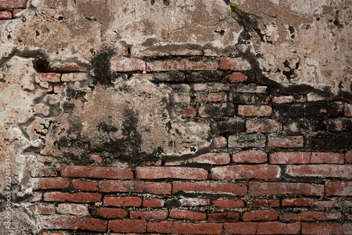 Background pattern of old brown brick wall