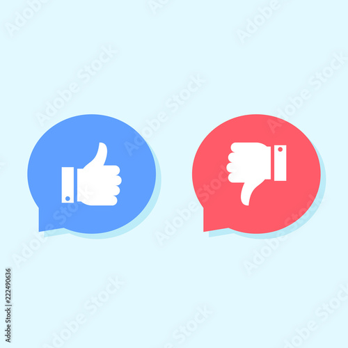 Like and dislike icon sign symbol, social media icon design vector