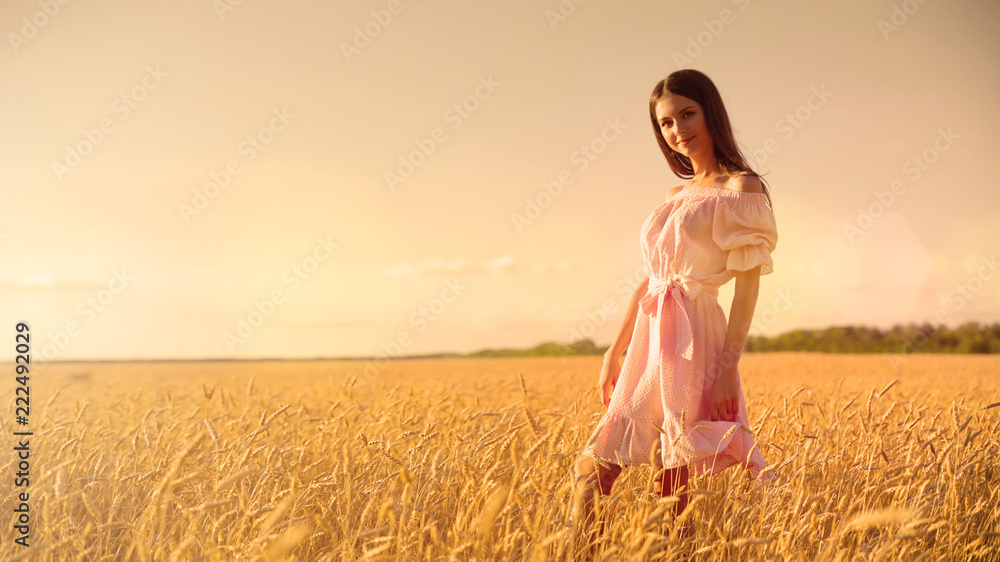 Young girl in wheat field Young girl in wheat field