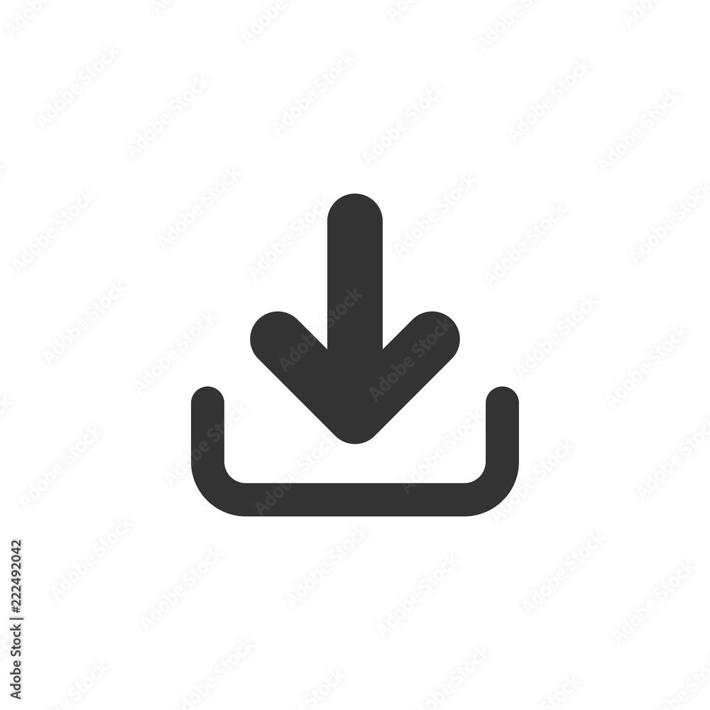 Download file icon in flat style. Arrow down downloading vector illustration on white isolated background. Download business concept. Download file icon in flat style. Arrow down downloading vector illustration on white isolated background. Download business concept.