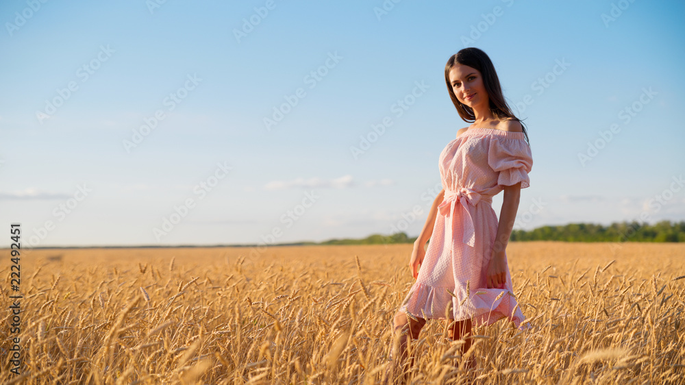 Young girl in wheat field Young girl in wheat field