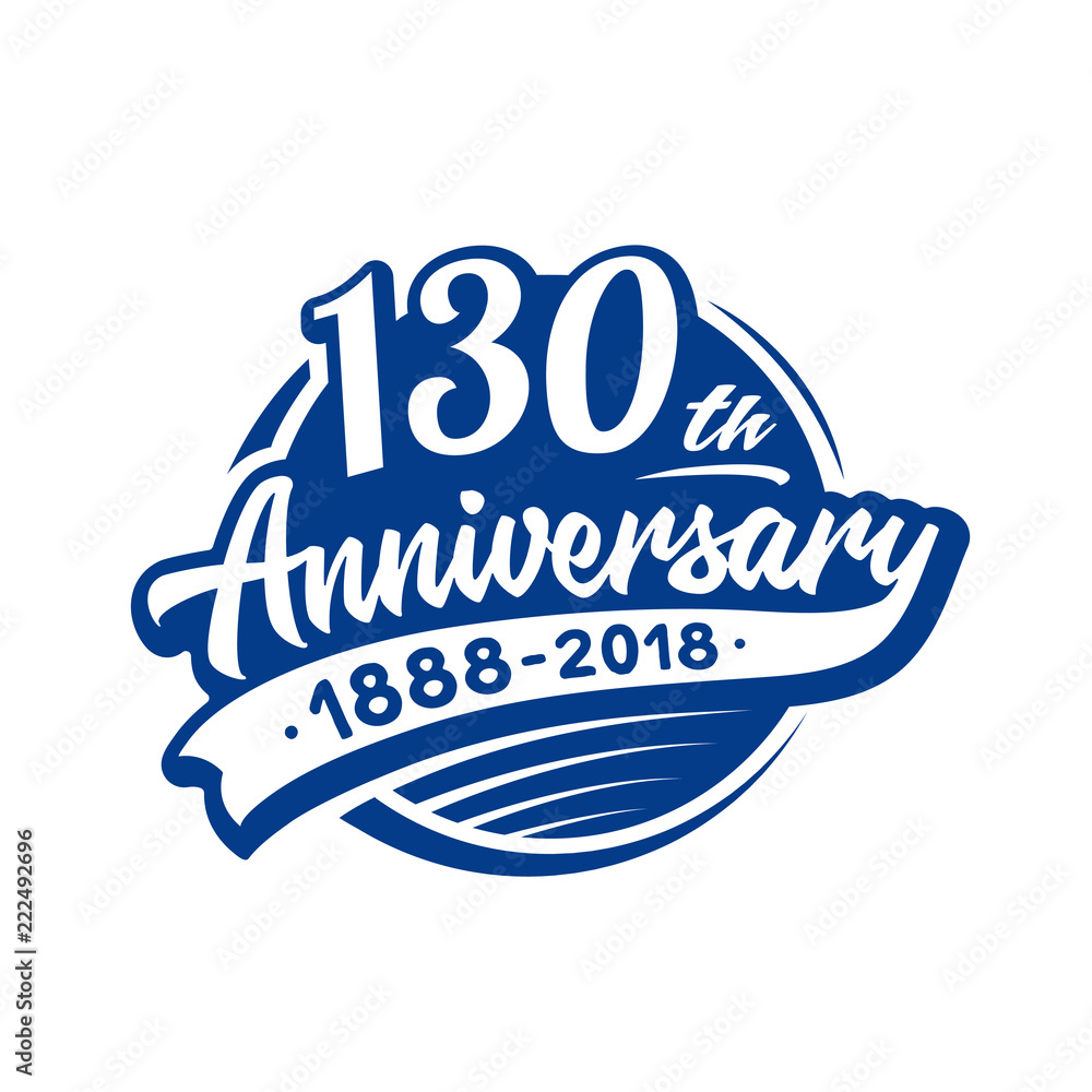Fototapeta premium 130 years anniversary design template. Vector and illustration. 130th logo.