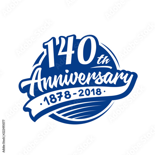 140 years anniversary design template. Vector and illustration. 140th logo.
