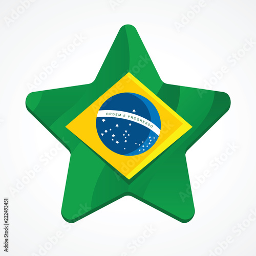 Brazil flag inside a star