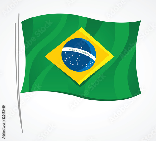 Simple Brazil flag on white background