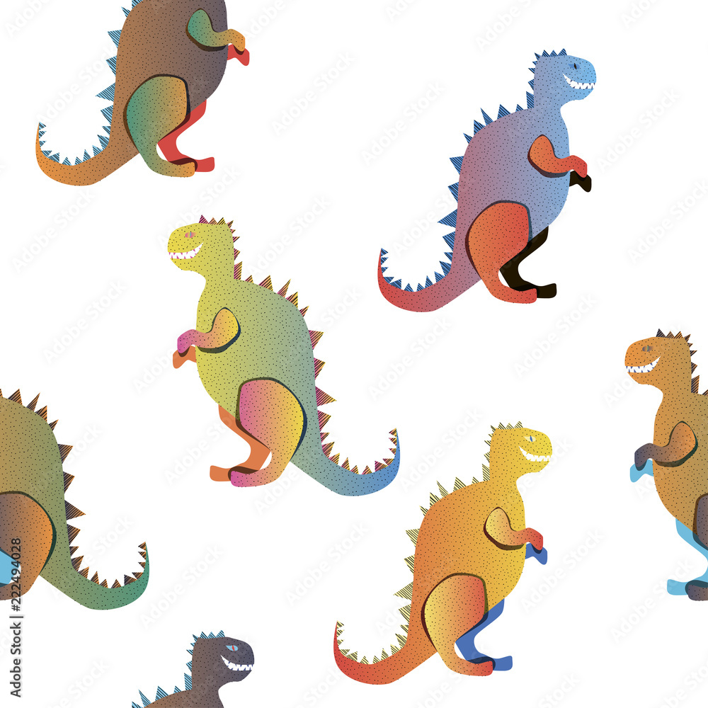 Plakat Gradient dinosaurs on the white background