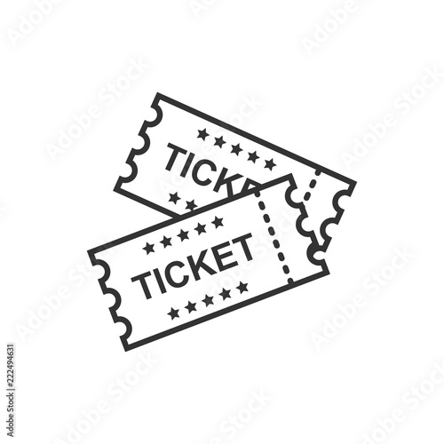 Cinema ticket icon in flat style. Admit one coupon entrance vector illustration on white isolated background. Ticket business concept.