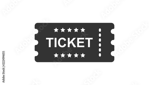 Cinema ticket icon in flat style. Admit one coupon entrance vector illustration on white isolated background. Ticket business concept.