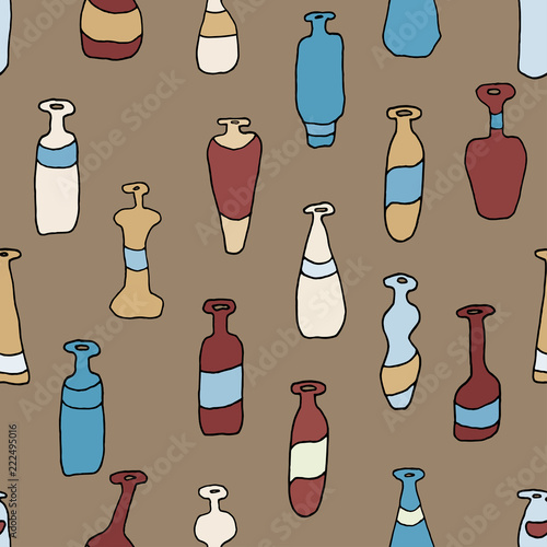 Bottles coloured seamless retro  
pattern
